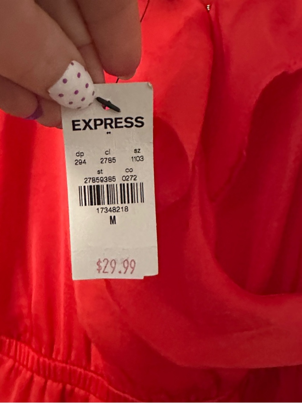 Express Bright Red Ruffle Tier Dress - Picture 2 of 3